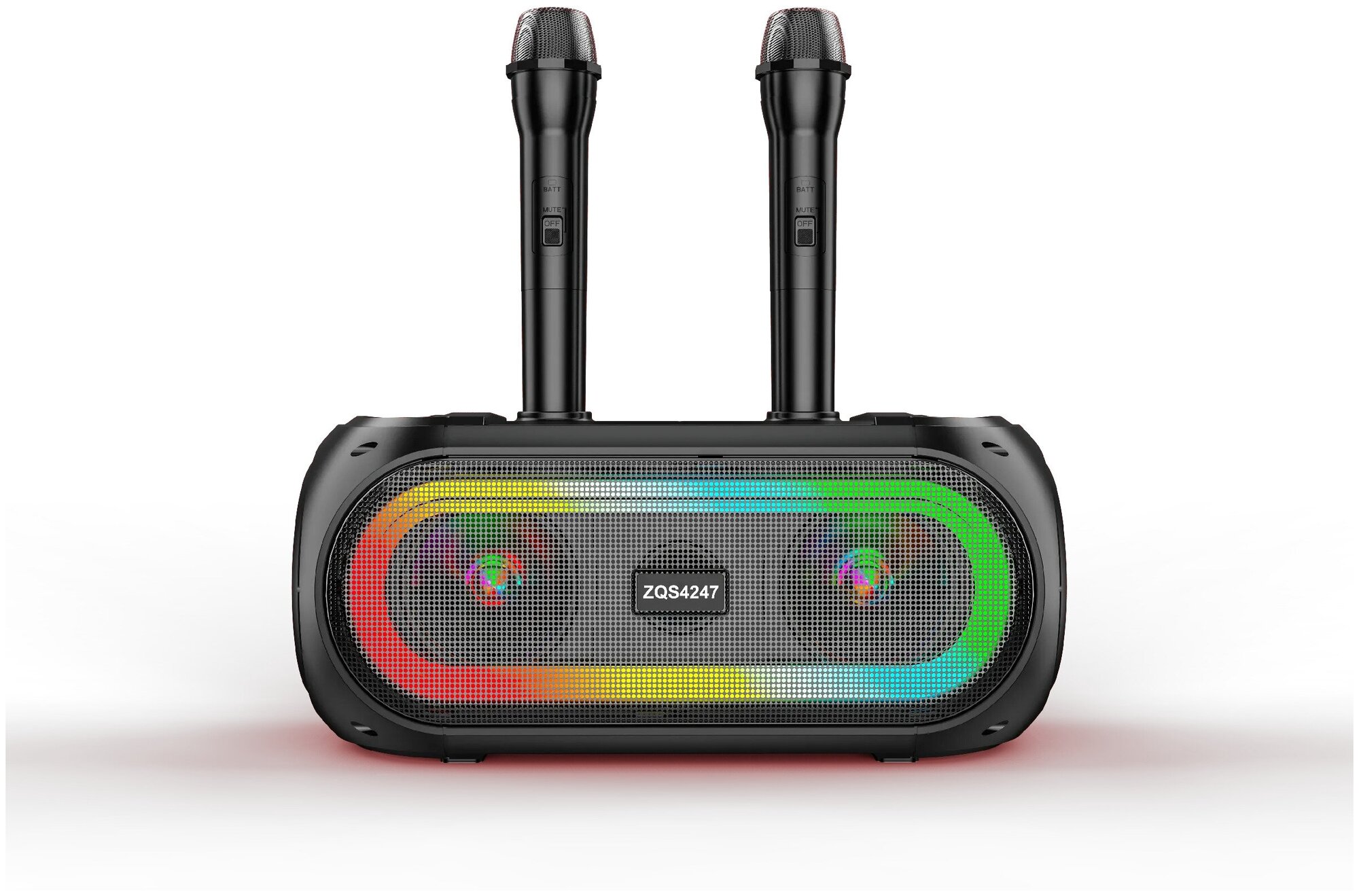 Беспроводная bluetooth караоке система 25W с двумя микрофонами колонка для дома праздников и мероприятий