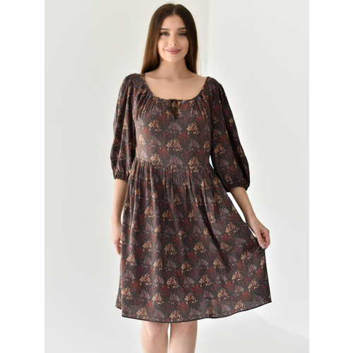 Платье Текстильный Край, размер 52, коричневый