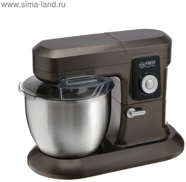 фото Миксер FIRST FA-5259, планетарный, 1200 Вт, 6.5 л, 10 скоростей, 3 насадки, серый