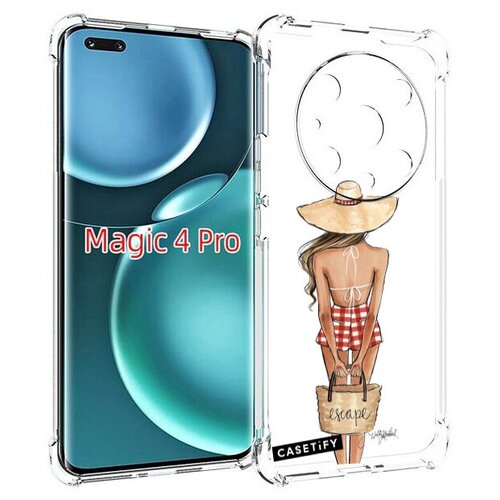 Чехол MyPads CASETiFY женский для Honor Magic4 Pro / Magic4 Ultimate задняя-панель-накладка-бампер