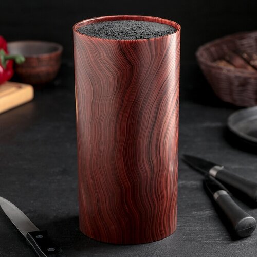 Подставка для ножей с наполнителем «Дерево», 11?22 см, цвет коричневый