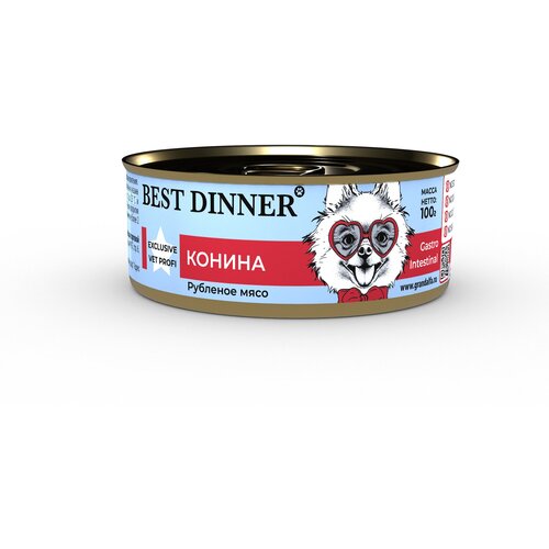 Best Dinner Vet Profi Gastro Intestinal Exclusive 24шт по 100г конина консервы для собак