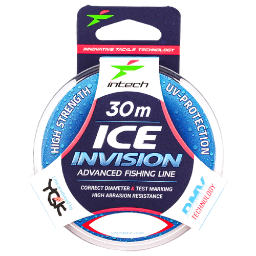 leska intech ice invision 5 Монофильная леска Intech Invision Ice Line d=0.28 мм, 30 м, 6.37 кг, прозрачный, 1 шт.