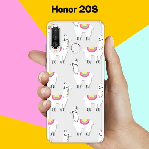 силиконовый чехол ламы на honor 20 Силиконовый чехол Белые ламы на Honor 20s