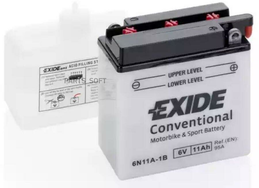 Exide 6N11a-1B_аккумуляторная Батарея! 11Ah 95A 120/60/130 Moto Сухозар. С Упаков. Электролита EXIDE арт. 6N11A1B