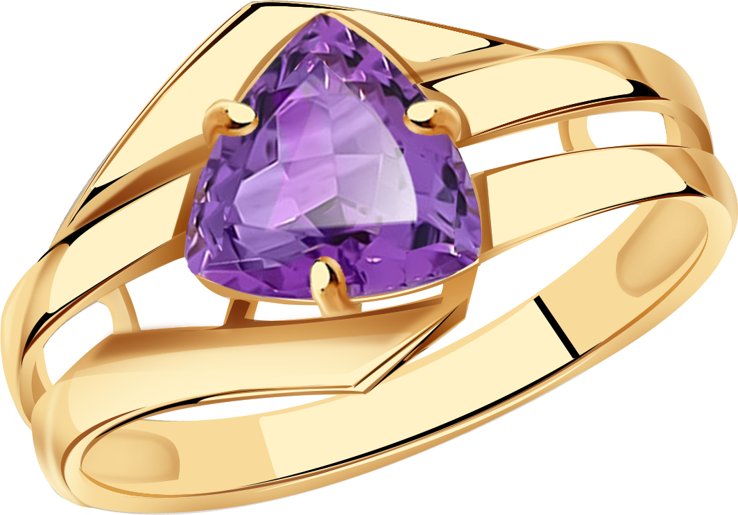 Кольцо Diamant online, золото, 585 проба, аметист