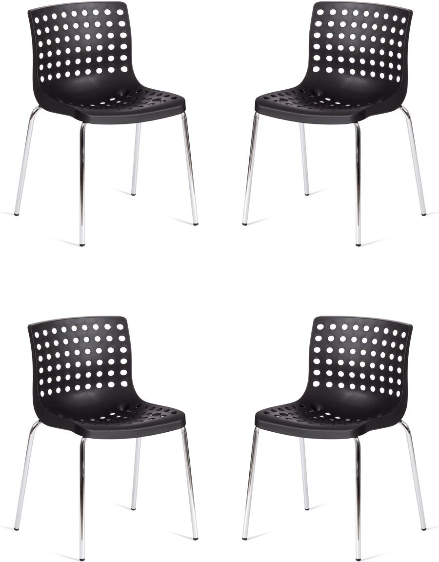 Комплект стульев TetChair SKALBERG (mod. C-084-A) IKEA, 4 шт., для кухни пластиковый на балкон, черный