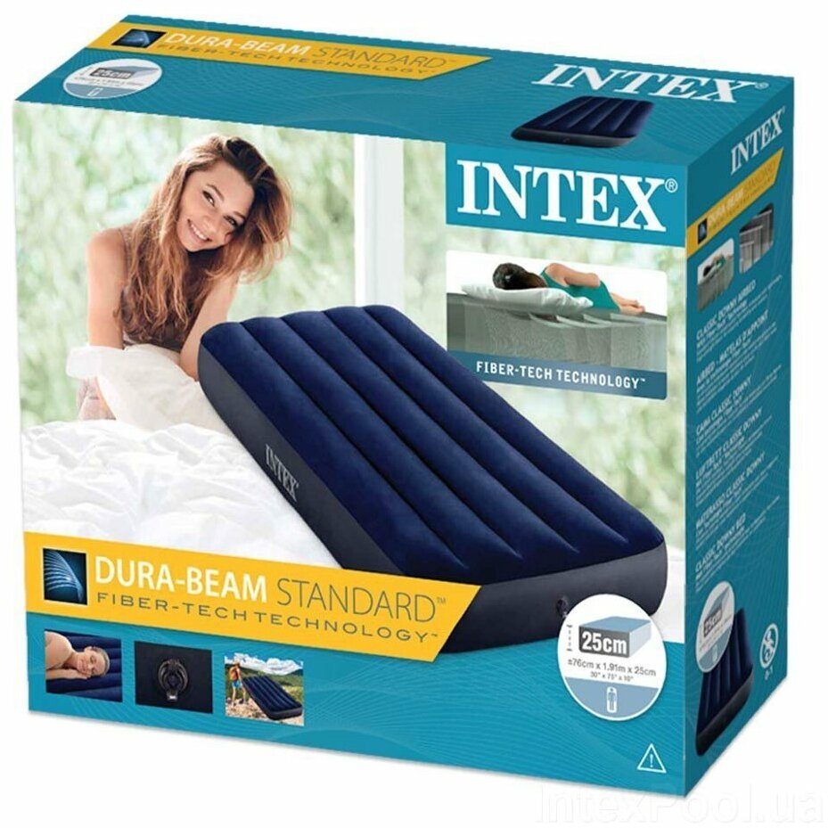 Intex Матрас-кровать надувная 76х191х25 см 64756 с 8 лет