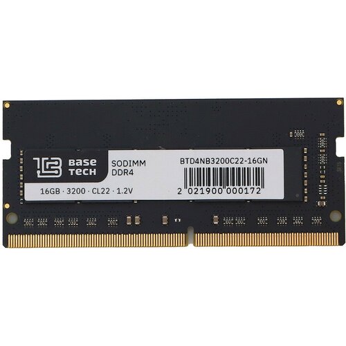 Память DDR4 SODIMM 16Gb 3200MHz BaseTech BTD4NB3200C22-16GN 352900₽