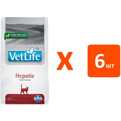 FARMINA VET LIFE FELINE HEPATIC для взрослых кошек при заболеваниях печени (0,4 кг х 6 шт)