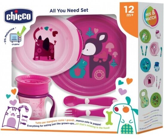 Подарочный набор посуды Chicco Meal Set, 12+ мес., розовый (16201.10) - фото №7