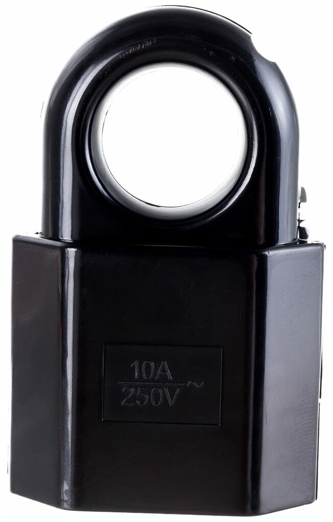 Кабельная розетка 2П 10А 250B (под евровилку CEE 7/16) с з/ш с кольцом черная TDM