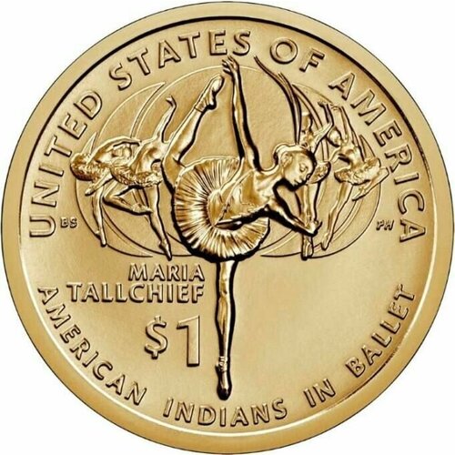 Памятная монета - 1 доллар, Балерины-индейцы. Мария Толчиф. Сакагавея. D. США, 2023 г. в. UNC