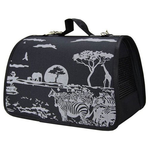 фото Сумка-переноска dogman лира сафари №4 48х29х29 см черный