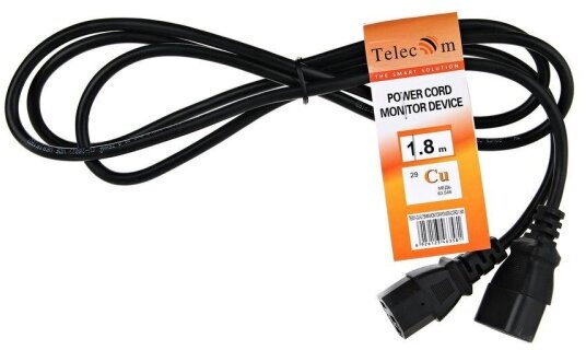 Кабель Telecom C13 - C14 (TE001-CU0.75), 3 м, черный - фото №3