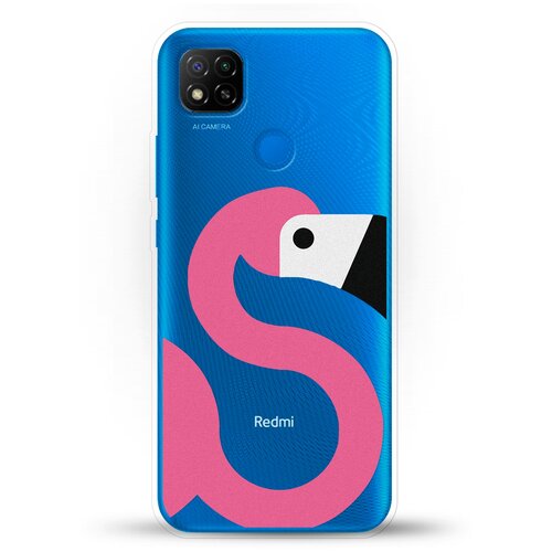 фото Силиконовый чехол фламинго на xiaomi redmi 9c andy & paul
