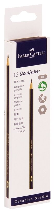 Faber-Castell Карандаш чернографитный Goldfaber 1221, 2B, упаковка 12 шт.