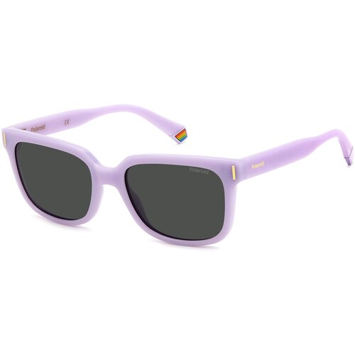 фото Солнцезащитные очки polaroid, прямоугольные, с защитой от уф, поляризационные, фиолетовый