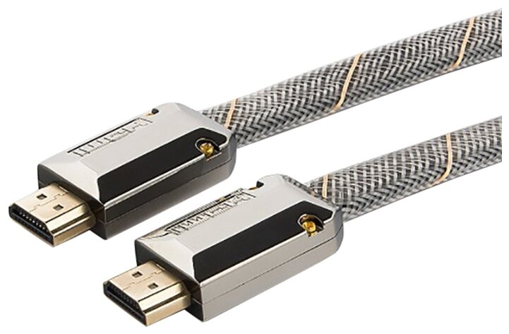 Кабель HDMI Cablexpert CC-P-HDMI04-1.8M, серия Platinum, 1,8 м, v2.0, M/M, плоский, позолоченные разъемы, металлический корпус, нейлоновая оплетка