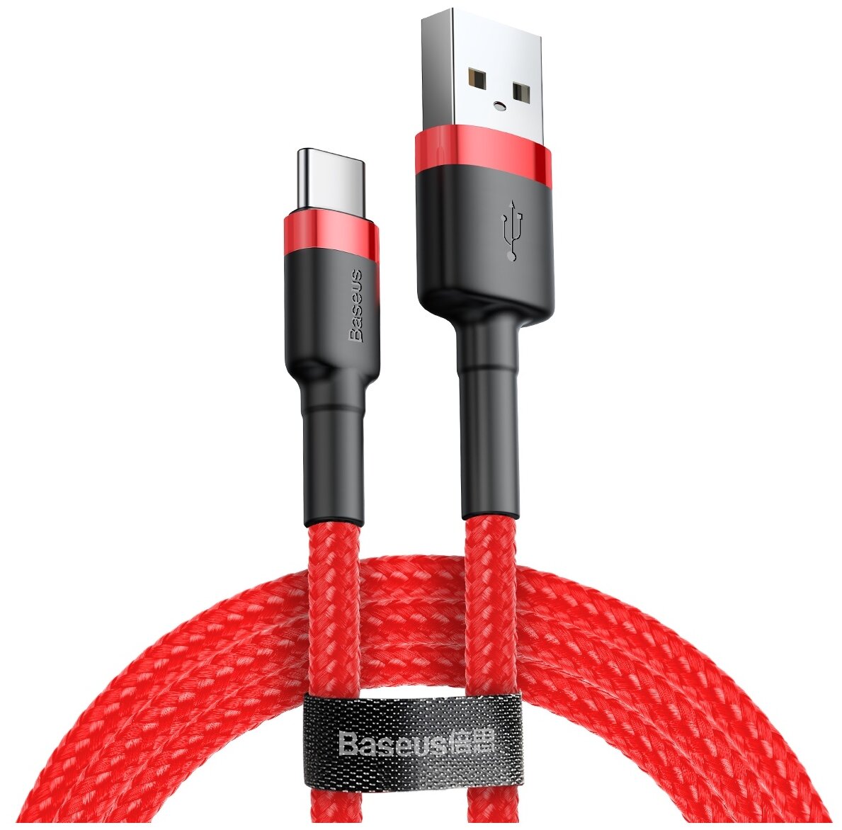 Кабель Baseus Cafule USB - USB Type-C 2 м, красный/черный