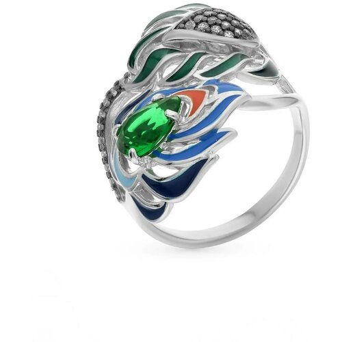 фото Кольцо перо жар птицы, размер 18.5 intalia