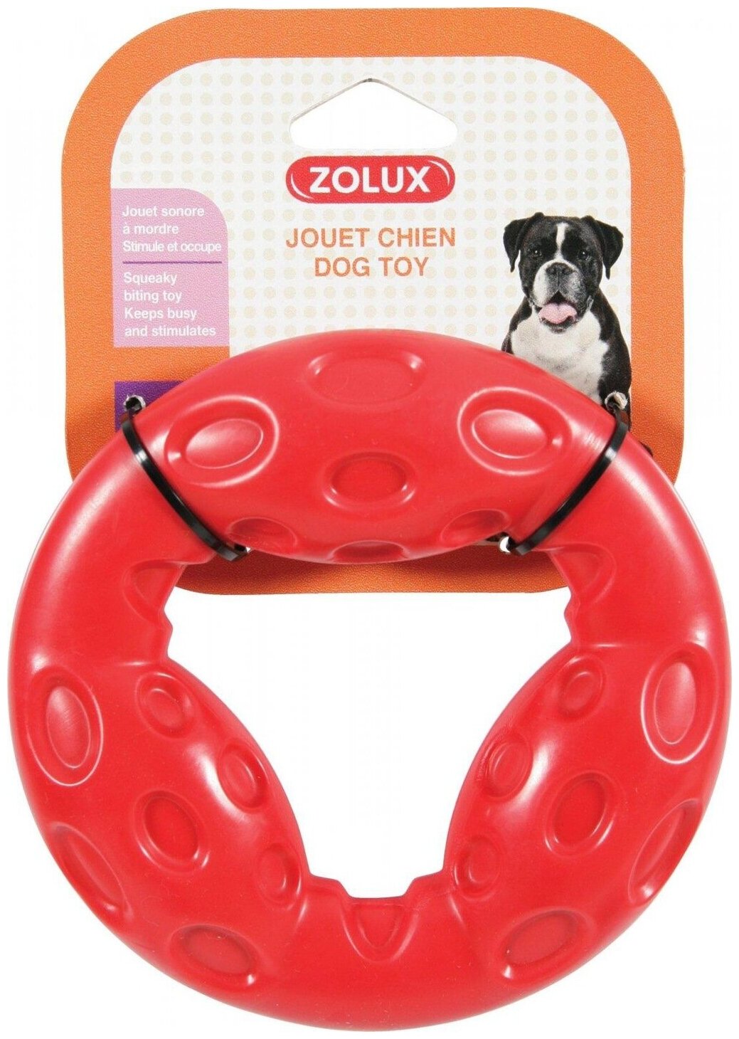 Zolux игрушка, серия Бабл, кольцо, термопластичная резина, 14 см, красная - фотография № 2