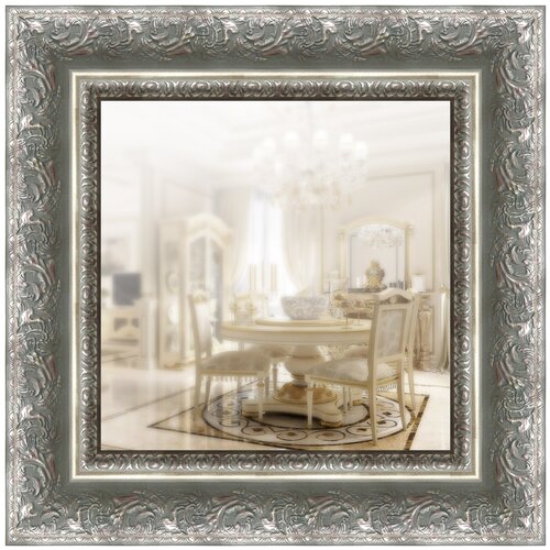 фото Зеркало в широкой раме 50 x 50 см, модель p090047 аурита