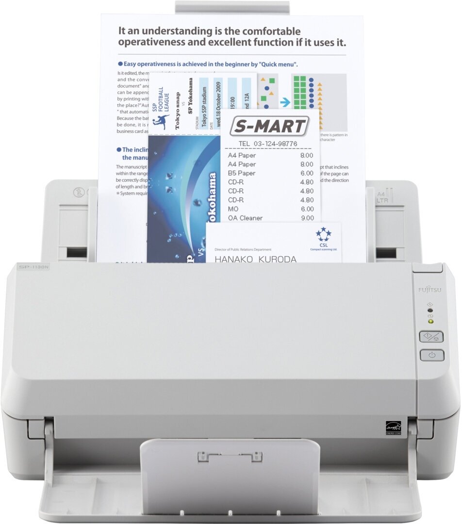 Fujitsu SP-1130N (PA03811-B021) SP-1130N Документ сканер А4, двухсторонний, 30 стр/мин, автопод. 50 листов, USB 3.2, Gigabit Ethernet PA03811-B021