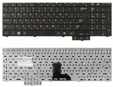 Клавиатура для ноутбука Samsung R519 R525 R528 R530 R540 R620 R717 R719 (rus черная длинная)