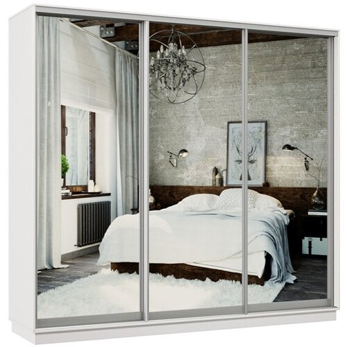 Шкаф-купе Россия Шкаф-купе трёПрима белый Трехдверный 240х45х220 см