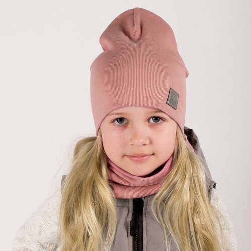 Шапка бини HohLoon, размер 54, розовый шапка бини hohloon размер 54 бежевый розовый