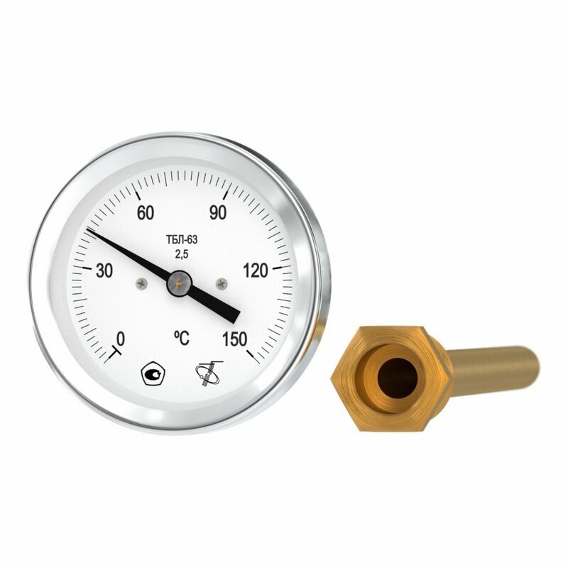 Термометр ТБЛ-63 (0.100) L100мм кл. т.2,5 ОШ