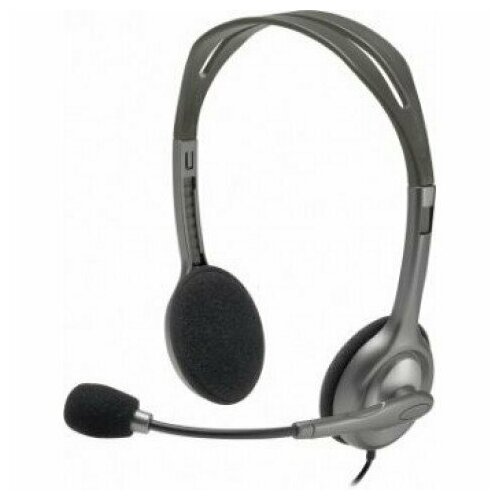Наушники с микрофоном Logitech Stereo H110 серебристый 1.8м накладные оголовье (981-000459)