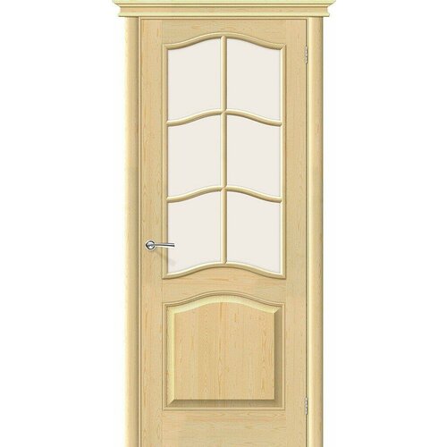 Дверь М7 Без отделки Сатинато Белорусские Двери Браво, Bravo 200*80 + коробка и наличники