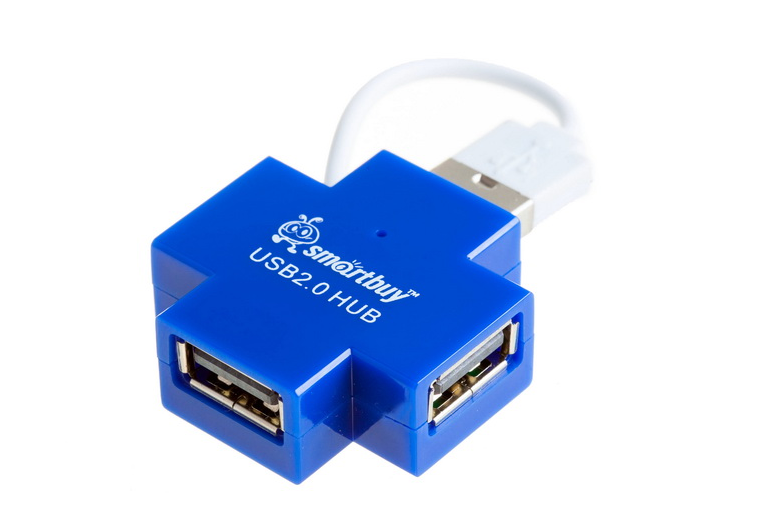 Картридер USB - Xaб SmartBuy SBHA-6900 4 порта (синий)