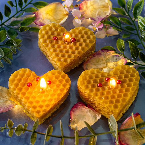 Плавающие свечи из медовой вощины Счастлива и Любима 330₽