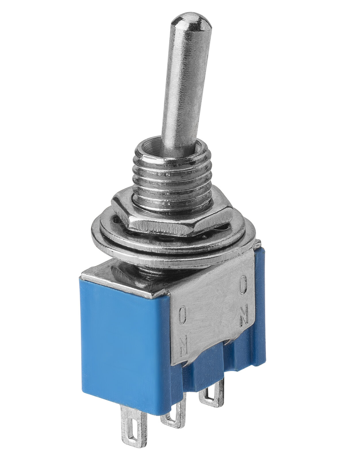 фото Переключатель-тумблер MTS-102 Micro 1P 250В AC/DC 3А (3c) ON-ON с фиксацией TDM