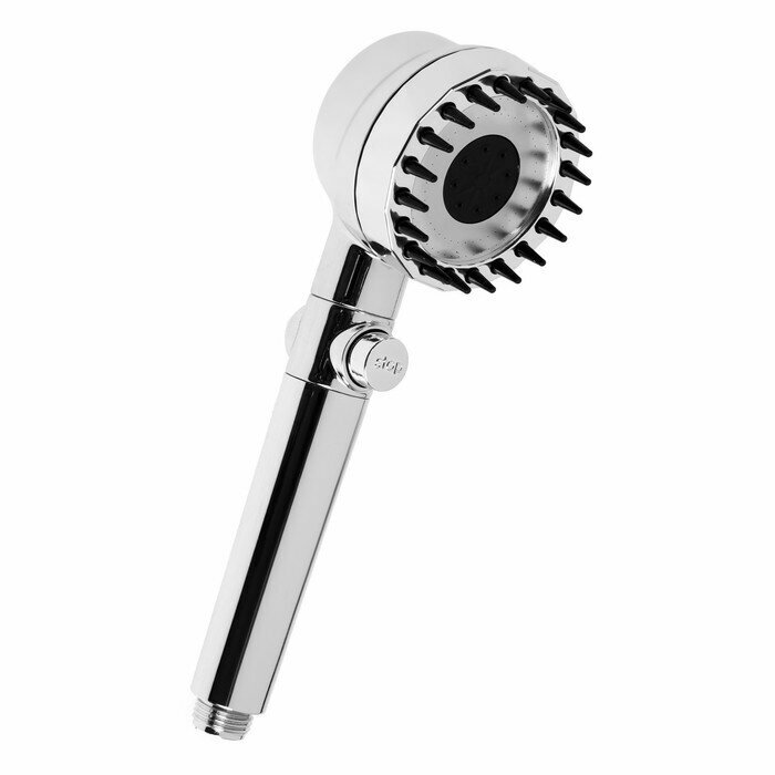 Лейка для душа ZEIN Z3551, d=80 мм, 3 режима, с массажными зубчиками, кнопка "стоп", хром, 9931308