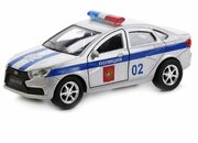 Полицейский автомобиль технопарк Lada Vesta Полиция (SB-16-40-P) 1:32, 12 см, серебристый