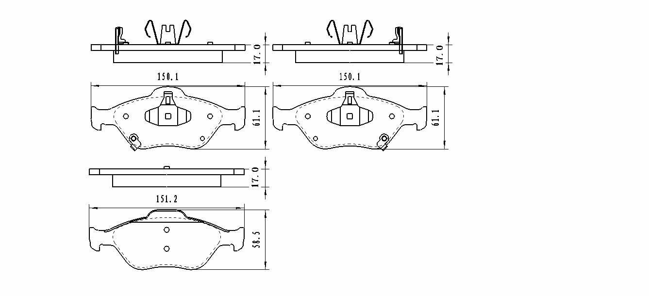 Колодки тормозные передние W1443BP для Toyota Yaris (05-); Toyota Vits (05-) аналог SANGSIN SP1631;