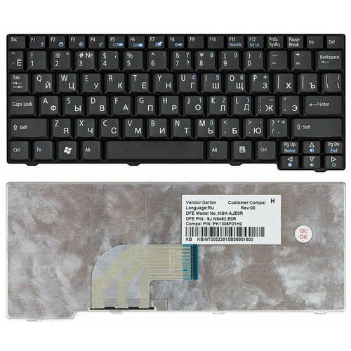 клавиатура для ноутбука acer aspire aoa110 ab черная без рамки Клавиатура для Acer Aspire AOA110-Ab черная без рамки