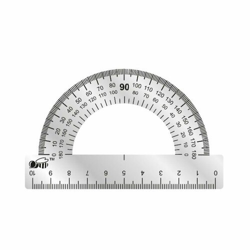 Транспортир стальной 10 см 5 штук 300₽