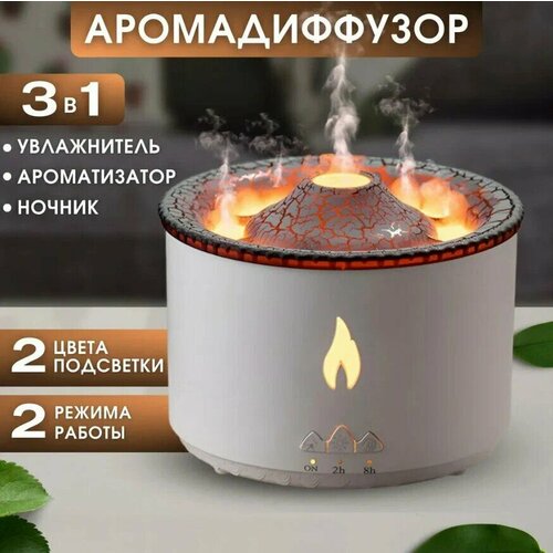 Аромадиффузор увлажнитель воздуха ультразвуковой с эффектом пламени аромадиффузор ультразвуковой настольный с подсветкой белый 189600₽