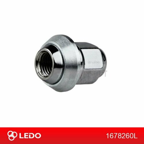 LEDO 1678260L Гайка колеса M1215 ключ 19 хром вращ конус 620₽
