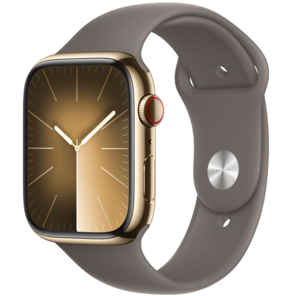 Apple Умные часы Apple Watch Series 9, 41 мм, Clay Sport Band, Gold Stainless Steel, Size M/L (MRJ63), CEL