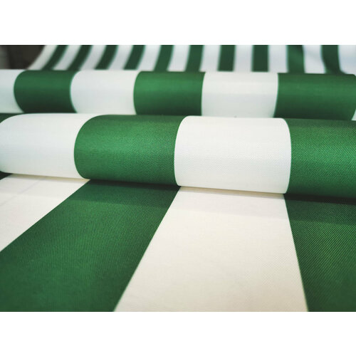 Ткань 240 ПУ полоса белый зелёный