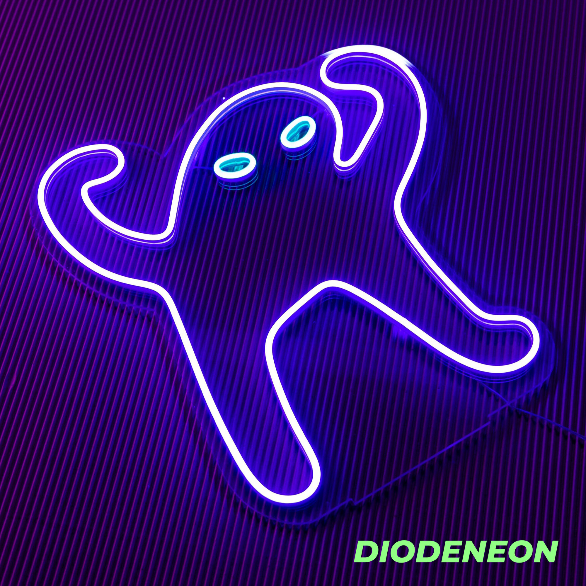 DIODENEON / Неоновый светильник - МЕМ ЪЙЪ 46х32 см. Фиолетовый