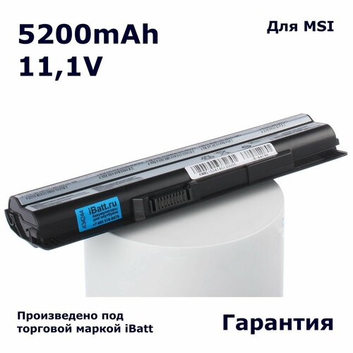 Аккумулятор iBatt 5200mAh, для FX620 GE60 0NC-009 GP70 2PE-013 CX70 2OD-001 2OC-201RU MS-1482 CX61 0OC FX420 2PL-467X 2QD GE70 2PC-282 Series Megabook GE700