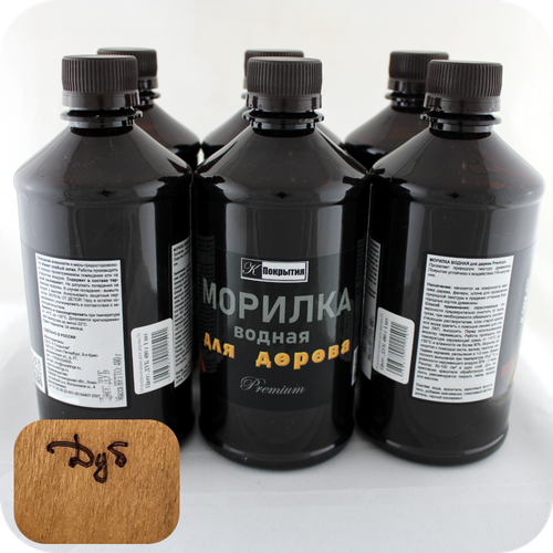 Морилка водная для дерева Premium К покрытия 6 шт по 480 г Цвет ДУБ 1200₽