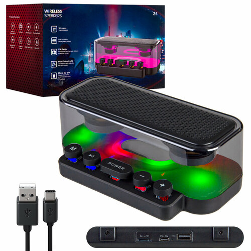 Портативная колонка с RGB подсветкой z6 черная 133000₽